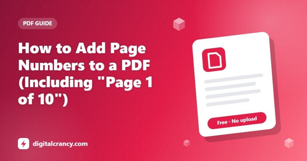 How to Add Page Numbers to a PDF (Including "Page 1 of 10")