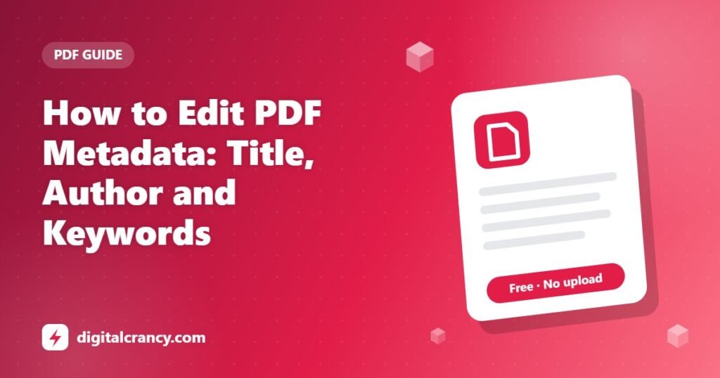 How to Edit PDF Metadata: Title, Author and Keywords