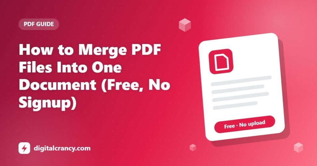 How to Merge PDF Files Into One Document (Free, No Signup)