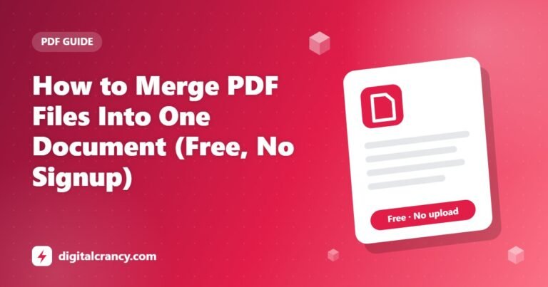 How to Merge PDF Files Into One Document (Free, No Signup)