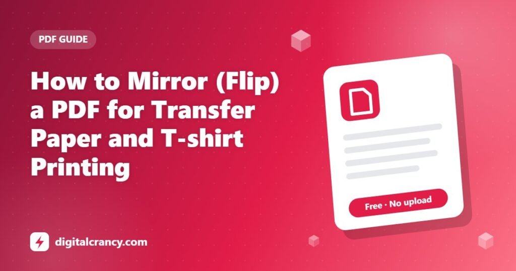 How to Mirror (Flip) a PDF for Transfer Paper and T-shirt Printing
