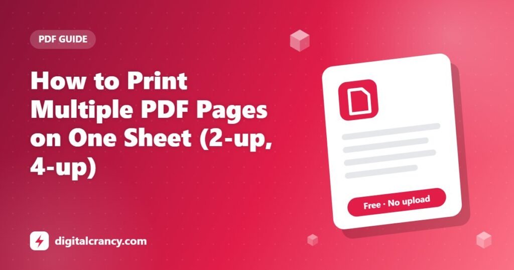 How to Print Multiple PDF Pages on One Sheet (2-up, 4-up)