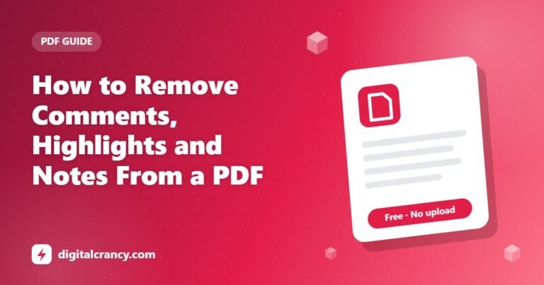 How to Remove Comments, Highlights and Notes From a PDF