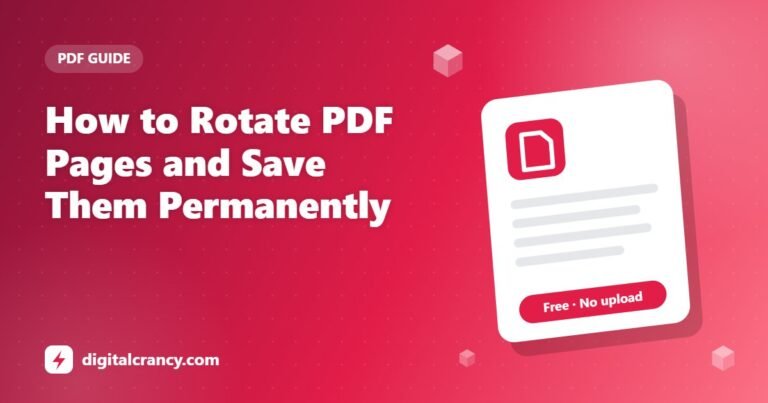 How to Rotate PDF Pages and Save Them Permanently