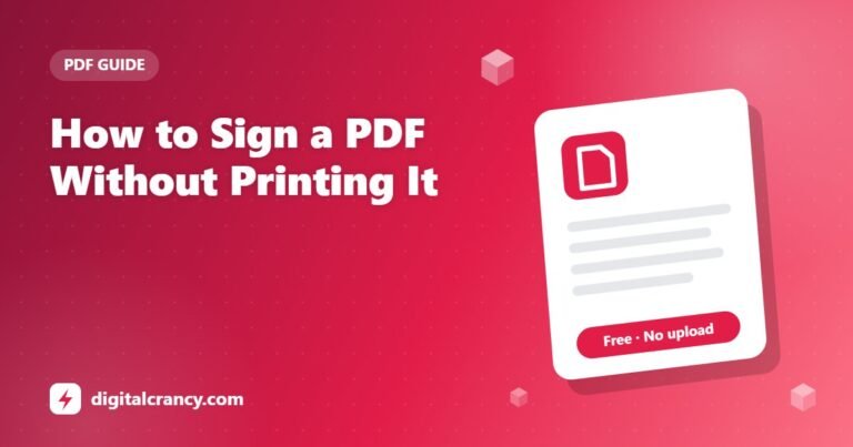 How to Sign a PDF Without Printing It