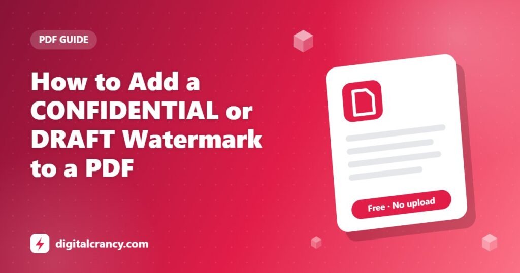 How to Add a CONFIDENTIAL or DRAFT Watermark to a PDF