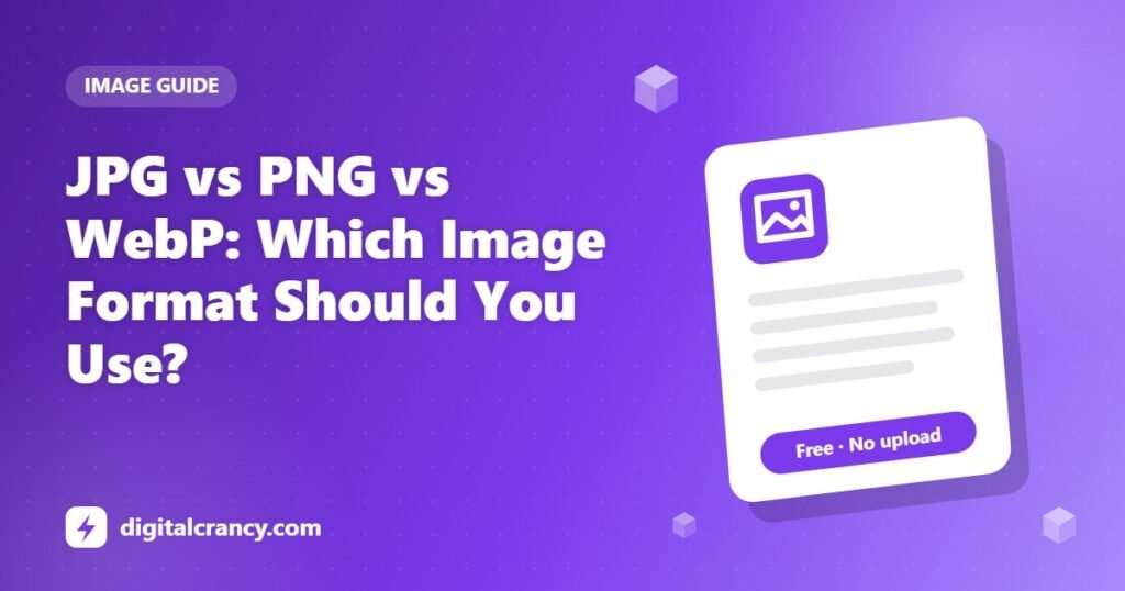 JPG vs PNG vs WebP: Which Image Format Should You Use?